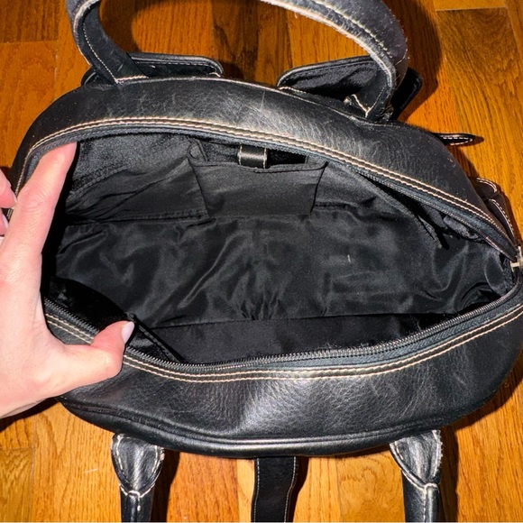 VINTAGE DIOR BLACK SADDLE BOWLER BAG WITH CARD AND KEY - Picture 7 of 9